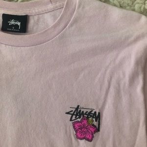 Stussy light pink t shirt